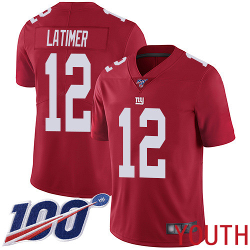 Youth New York Giants #12 Cody Latimer Red Limited Red Inverted Legend 100th Season Football NFL Jersey->youth nfl jersey->Youth Jersey